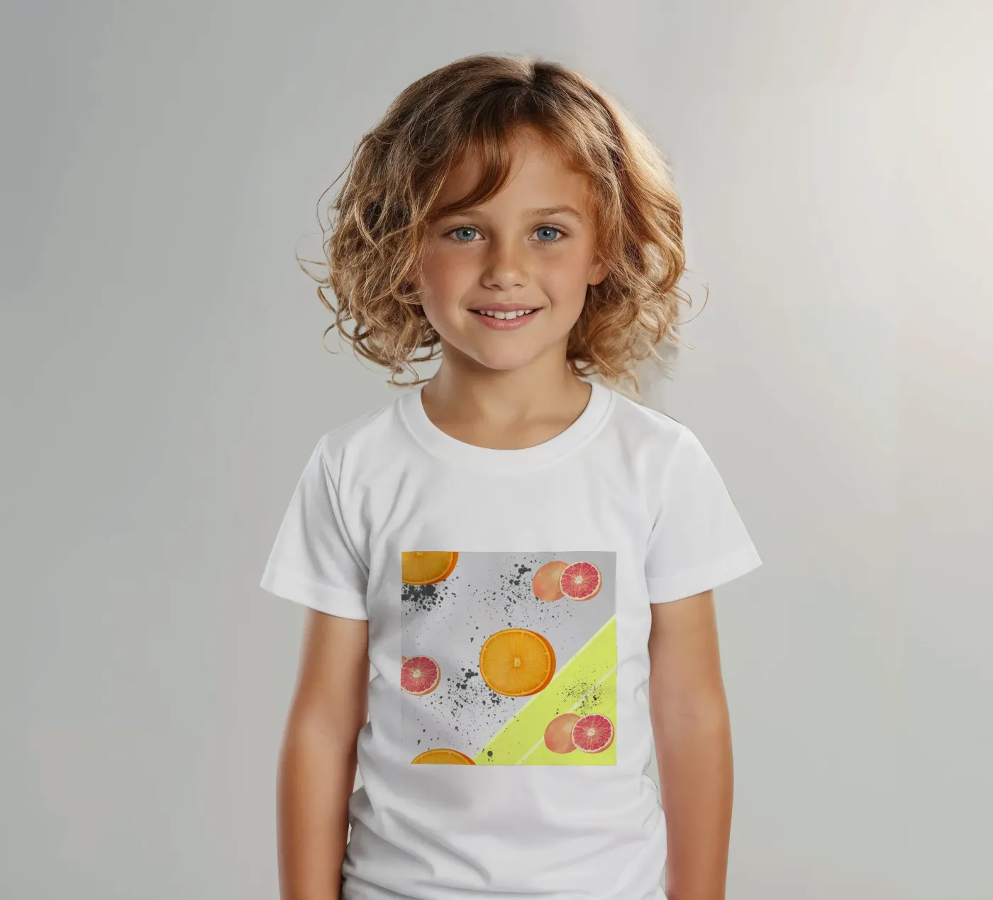Grapefruit Orange Pattern Kinder T-Shirt von IndigoBird
