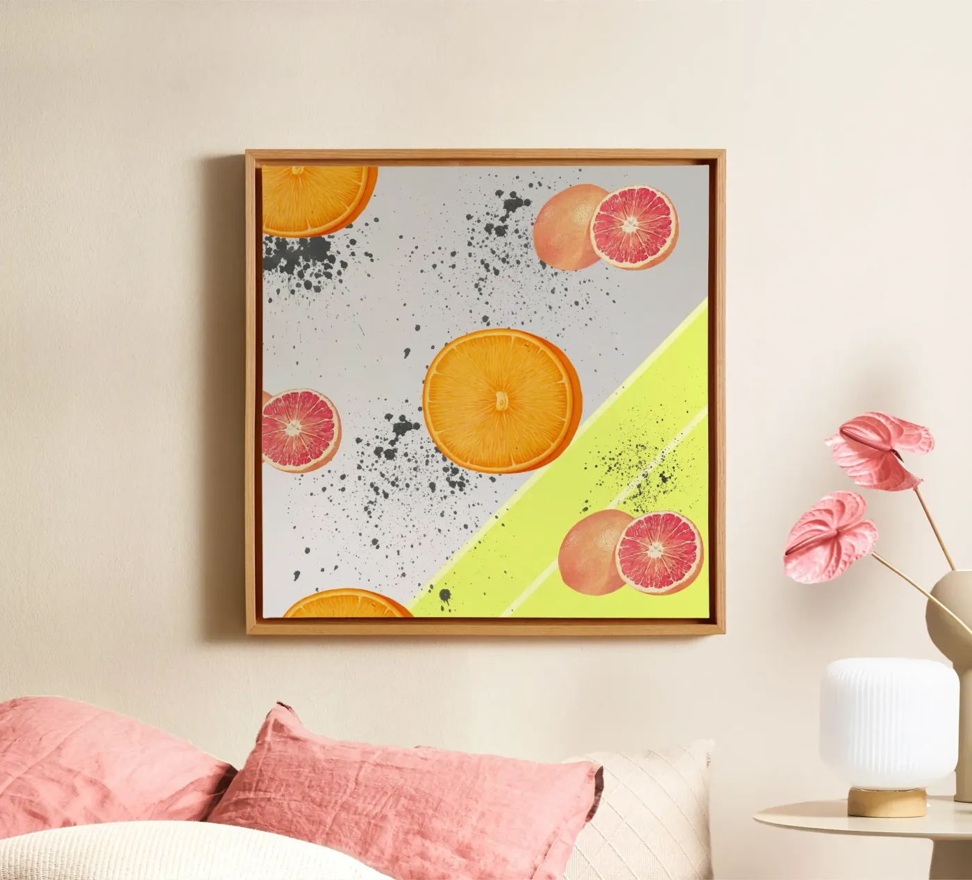 Grapefruit Orange Pattern canvas by IndigoBird