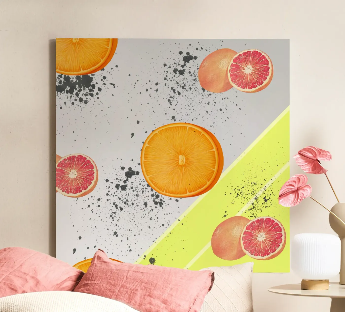 Grapefruit Orange Pattern tela da IndigoBird