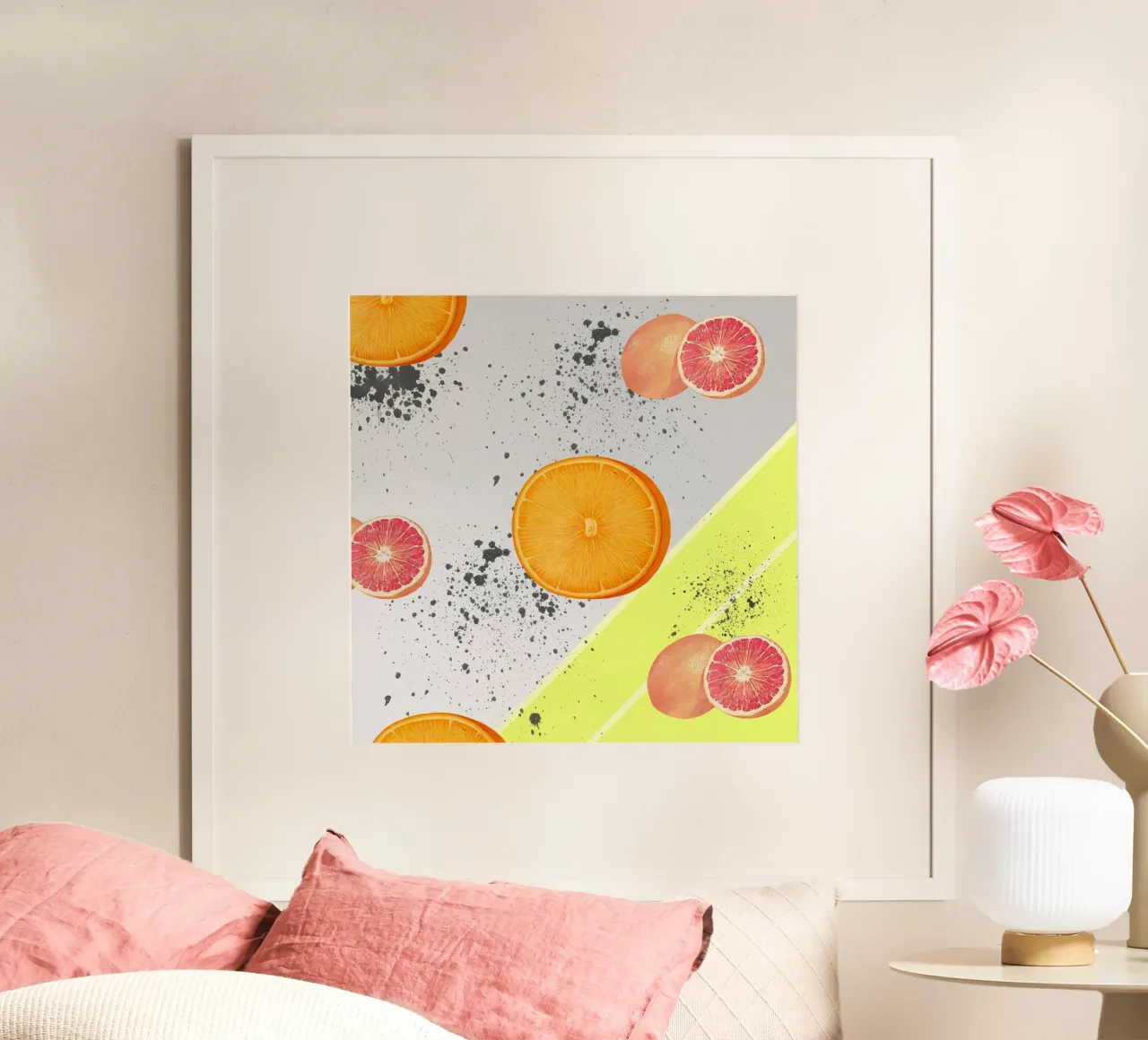 Grapefruit Orange Pattern carta hahnemühle da IndigoBird