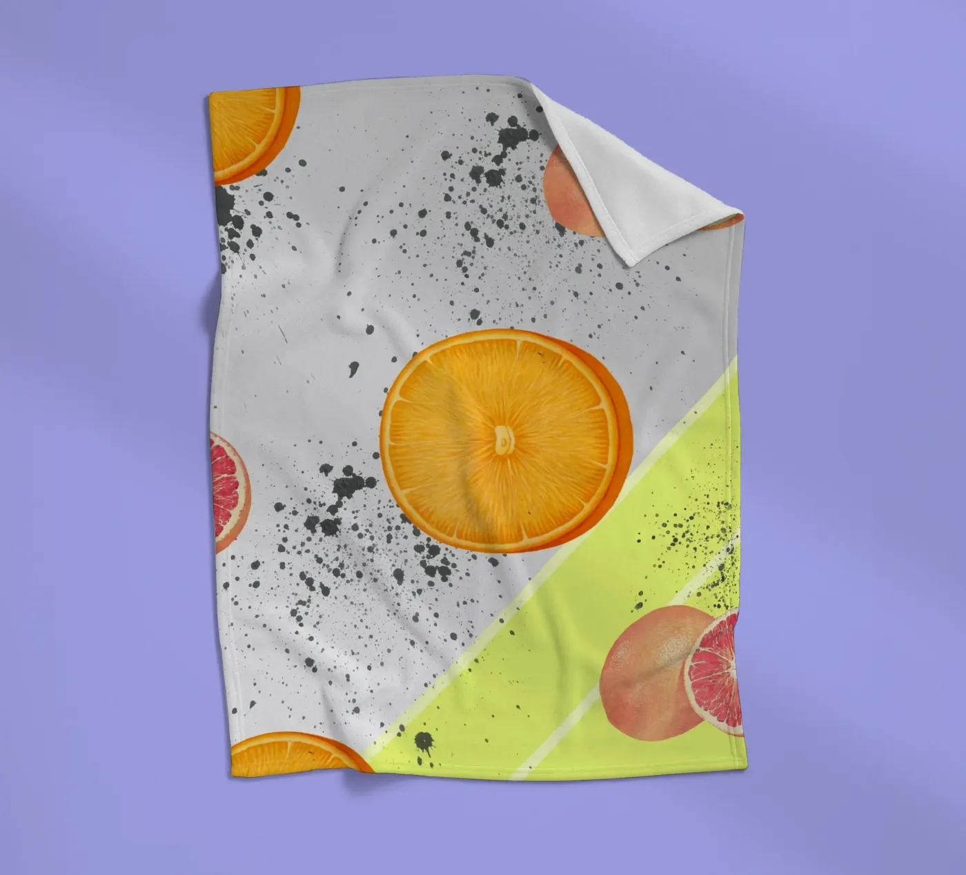 Grapefruit Orange Pattern plaid polaire de IndigoBird