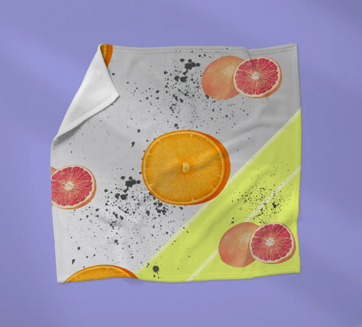 Grapefruit Orange Pattern plaid polaire de IndigoBird