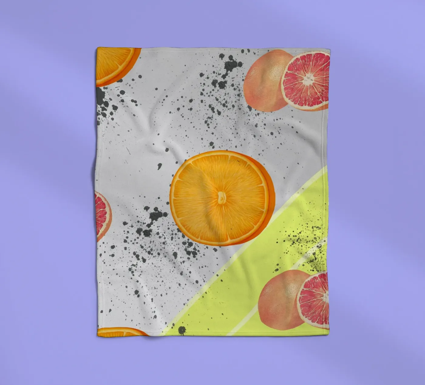 Grapefruit Orange Pattern plaid polaire de IndigoBird