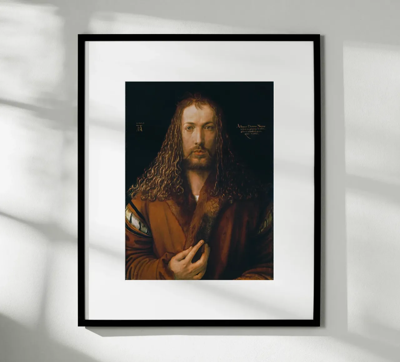 Albrecht Dürer - Self portrait in a Fur-Trimmed Coat poster with aluminum frame by ARTOTHEK