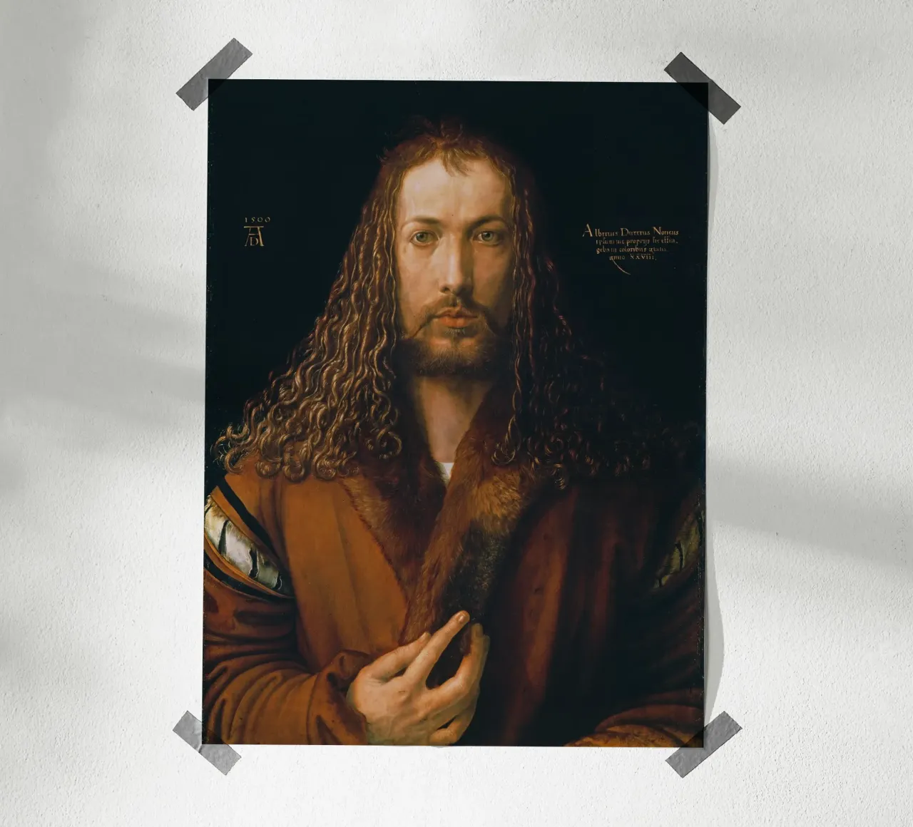 Albrecht Dürer - Self portrait in a Fur-Trimmed Coat poster with aluminum frame by ARTOTHEK