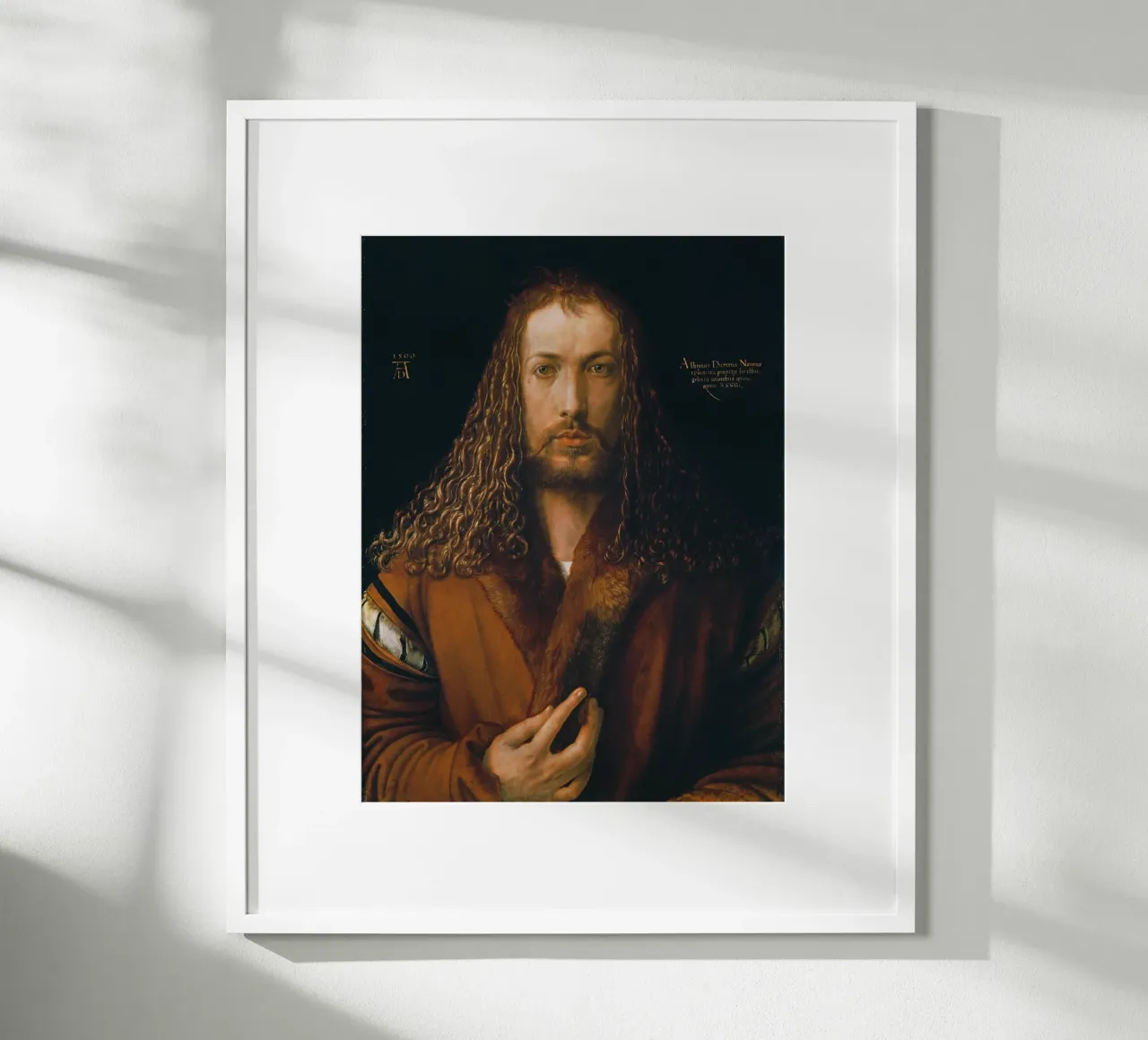 Albrecht Dürer - Self portrait in a Fur-Trimmed Coat poster with aluminum frame by ARTOTHEK