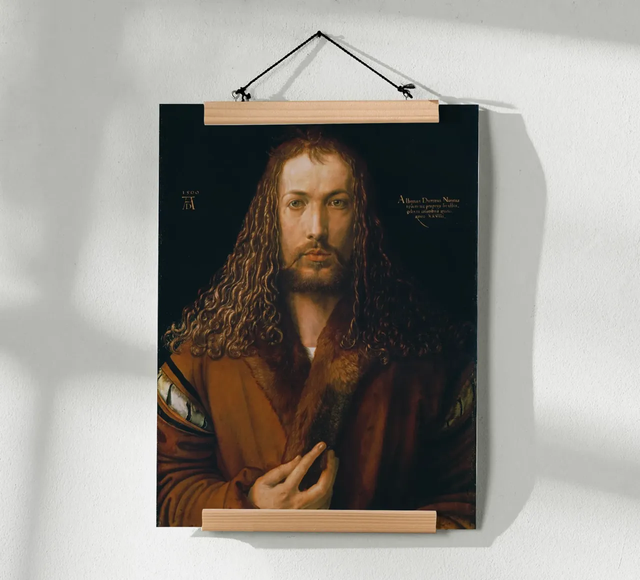 Albrecht Dürer - Self portrait in a Fur-Trimmed Coat poster with aluminum frame by ARTOTHEK