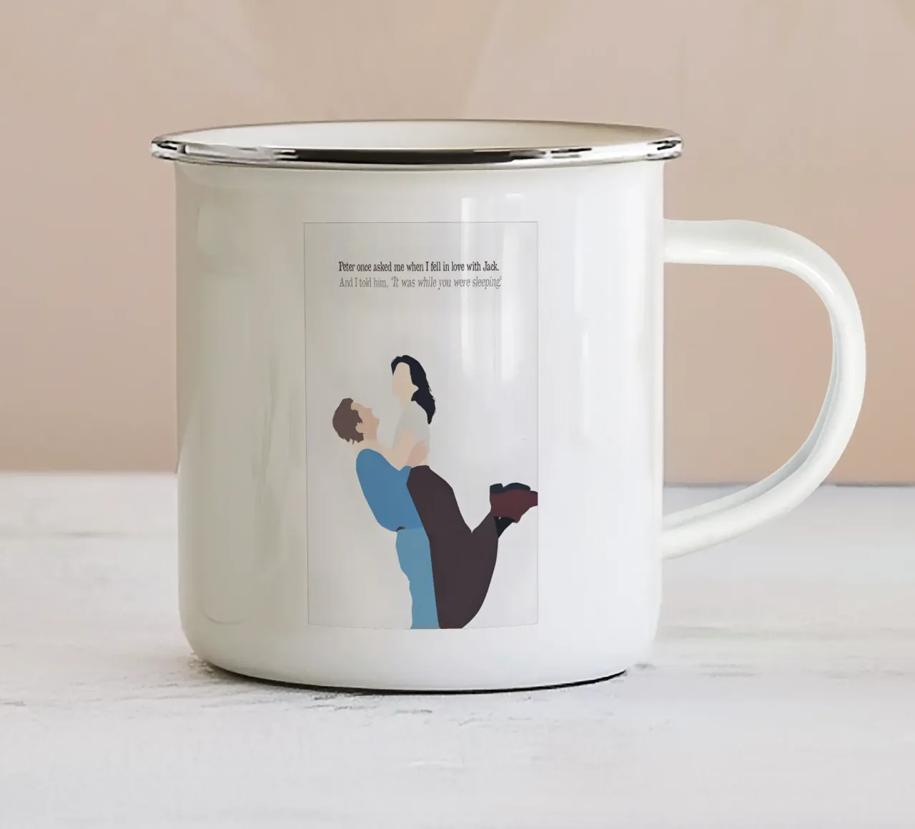 While You Were Sleeping Quote taza de esmalte de TheArtstudio