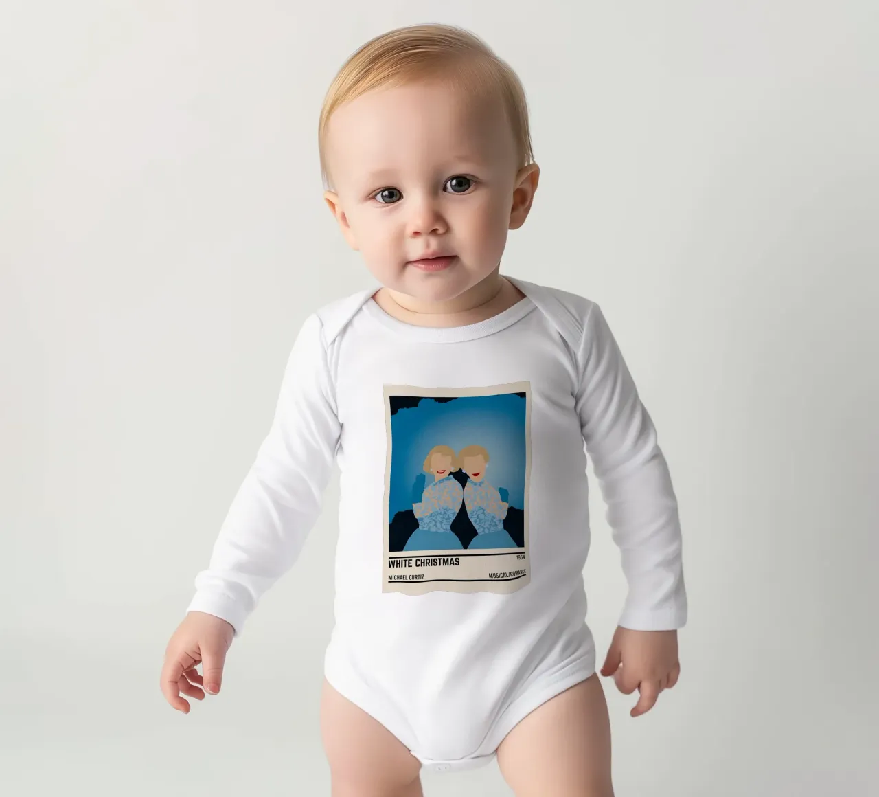 White Christmas Sisters body neonato maniche lunghe da TheArtstudio