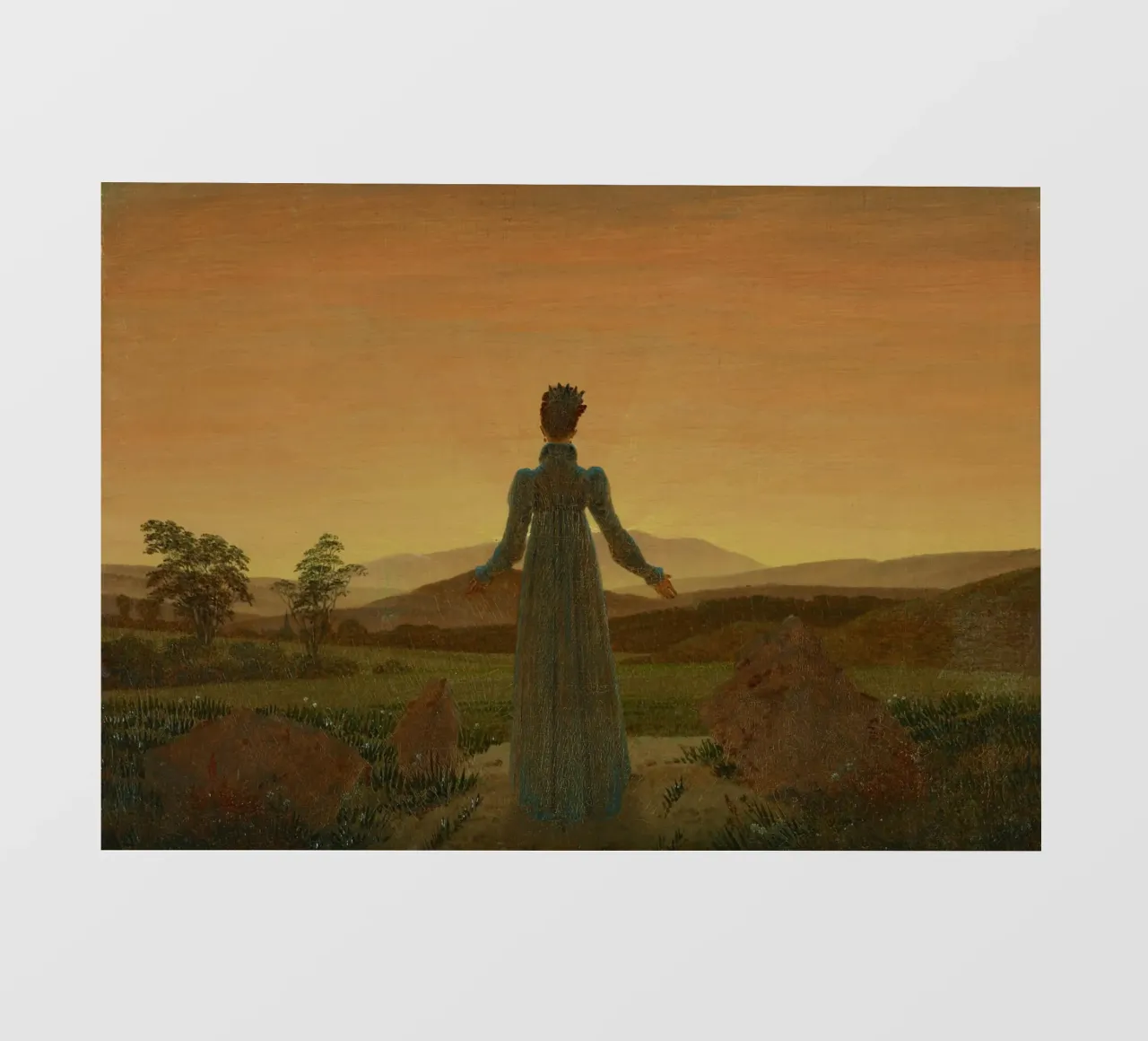 Caspar David Friedrich - Donna davanti al sole che tramonta pellicola backlit da ARTOTHEK