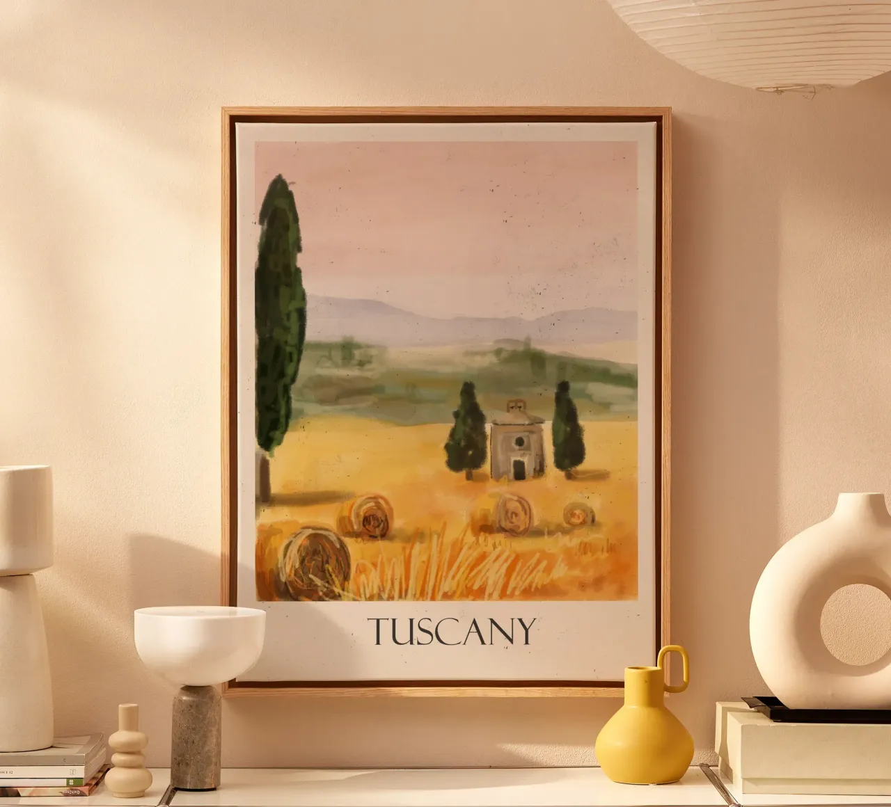 Toscane canvas met Baklijst van Indigo Rain