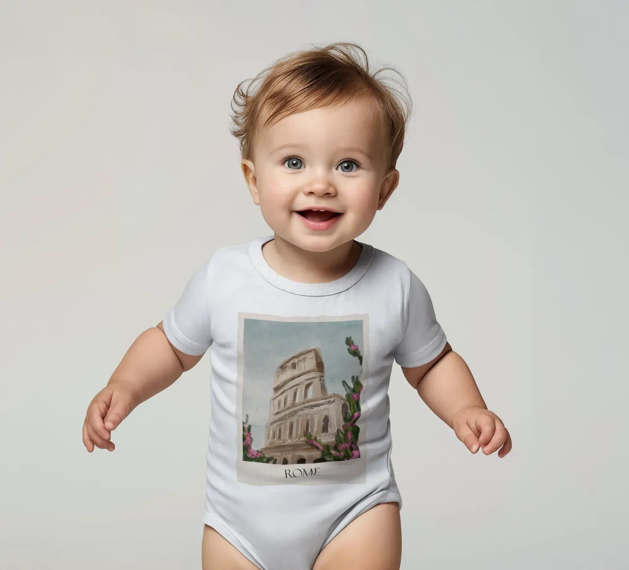 Ontwerp Rome babyrompertje korte mouwen van Indigo Rain