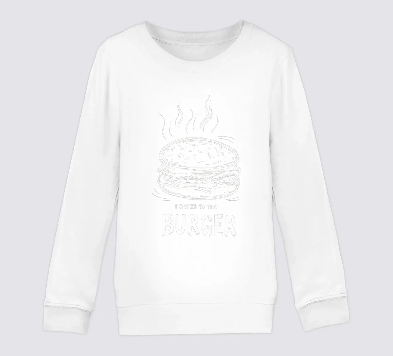 Power to the Burger | Design per magliette da fast food felpa bambino da Autofocus