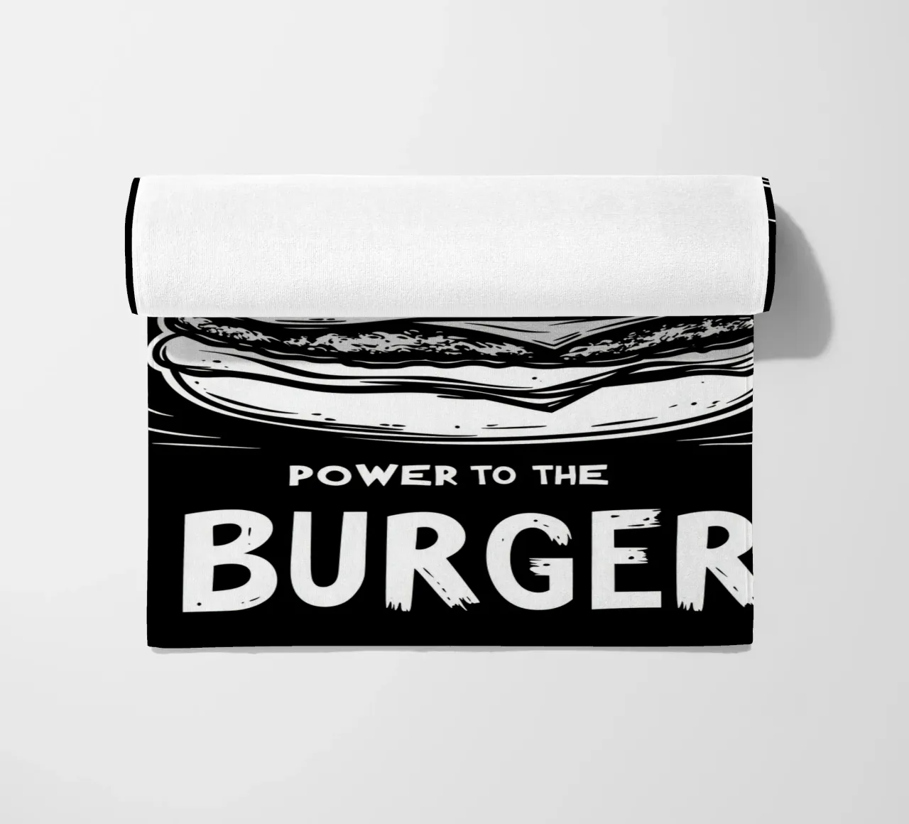 Power to the Burger | Design per magliette da fast food telo mare da Autofocus