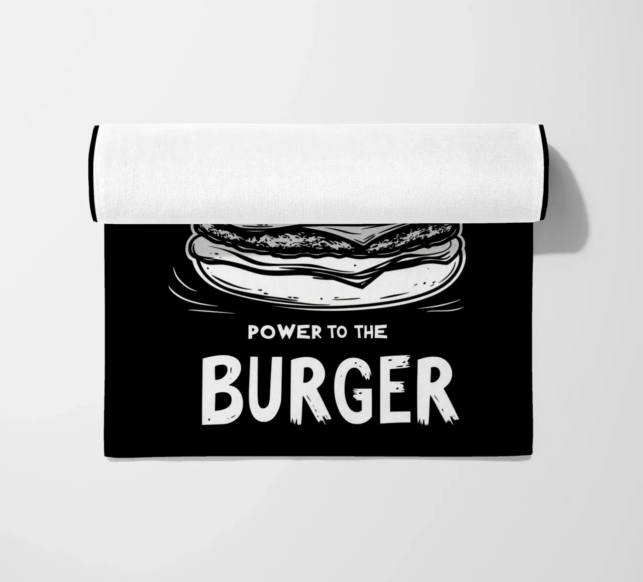 Power to the Burger | Design per magliette da fast food telo mare da Autofocus
