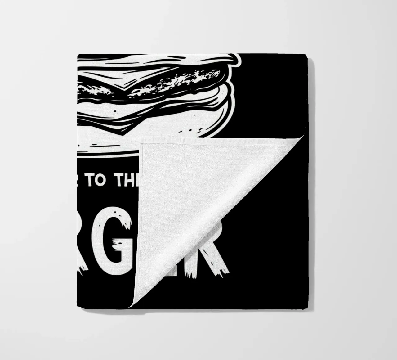 Power to the Burger | Design per magliette da fast food telo mare da Autofocus