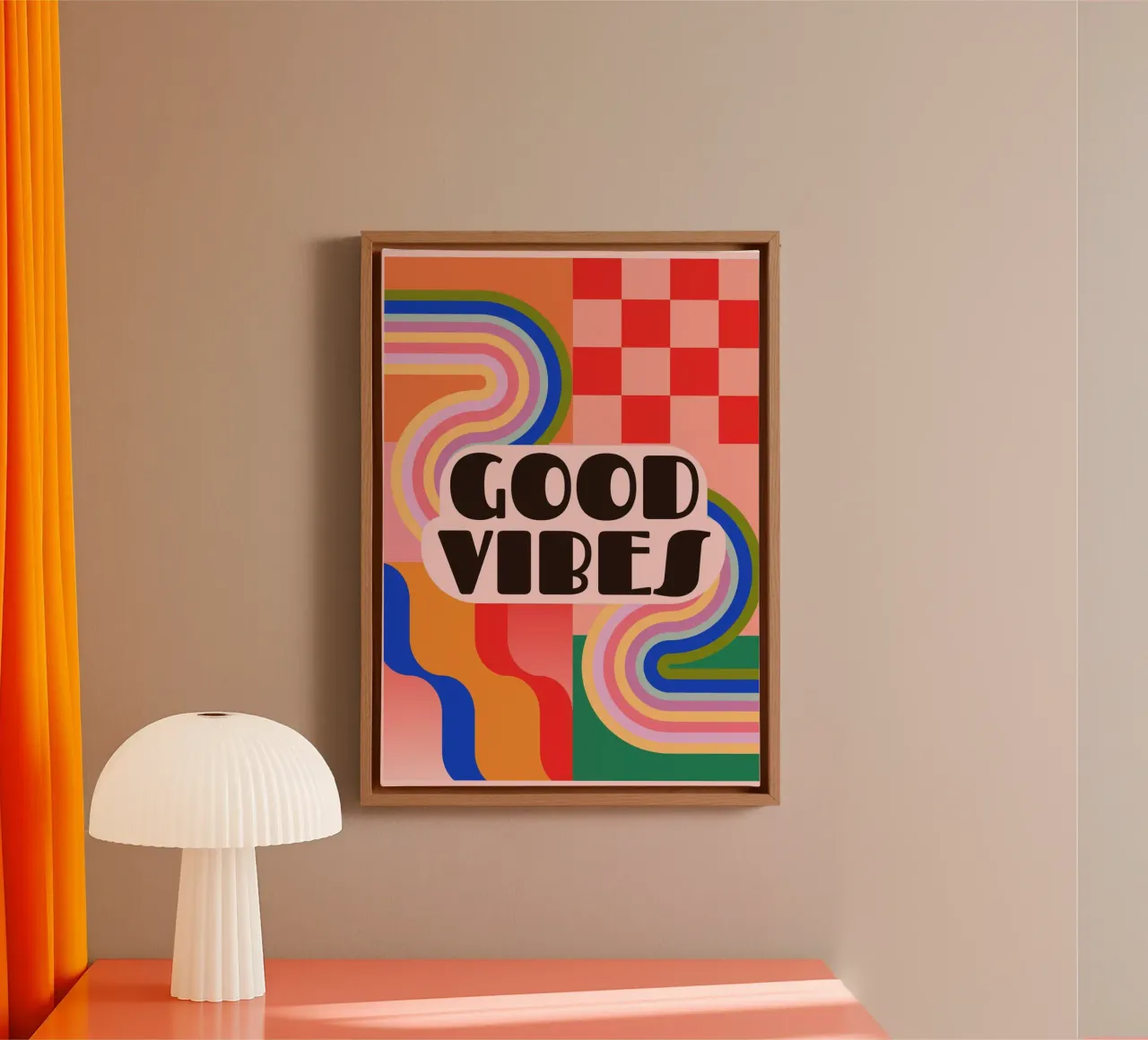 Good Vibes 4 canvas with Floater frame by Gaite