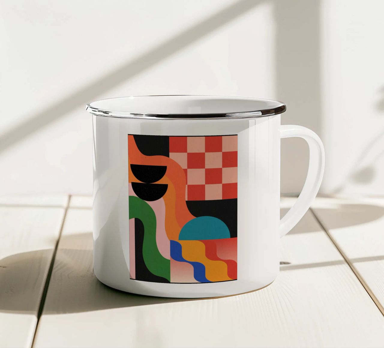 Forme geometriche 180 tazza in smalto da Gaite