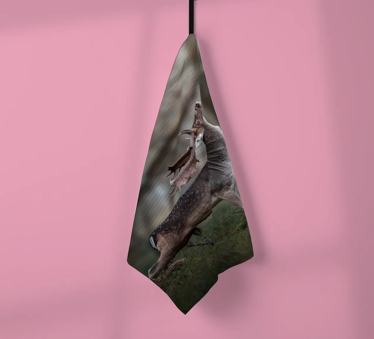 The Fallow Deer stretch tea towel by Tom's Wildlife