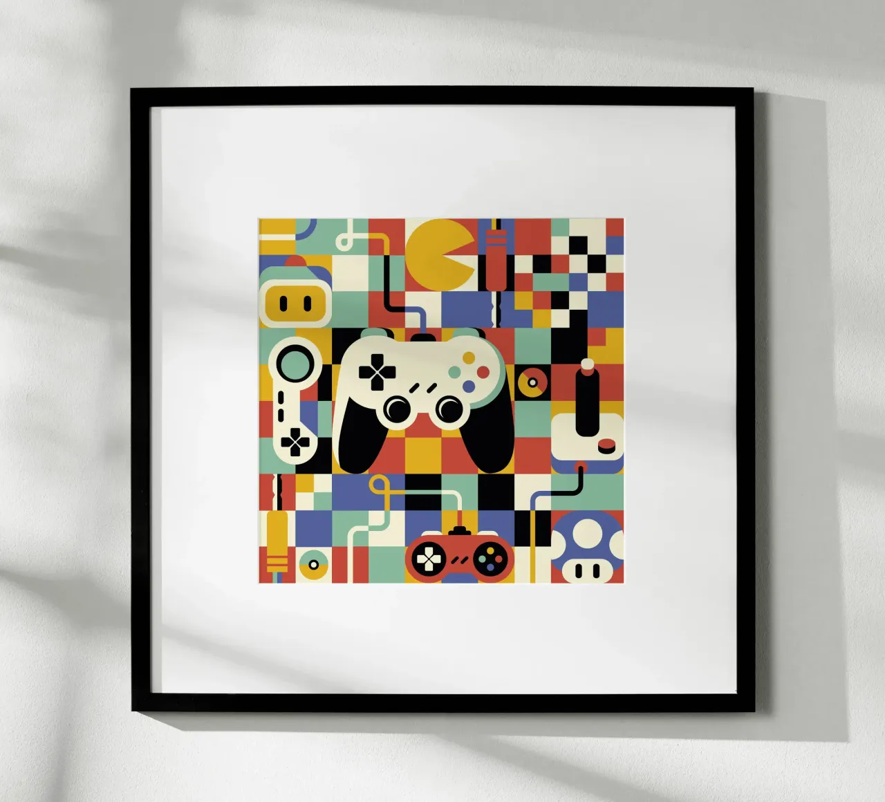 Arte del giocatore Design d'epoca poster con telaio in legno da Tobe Fonseca