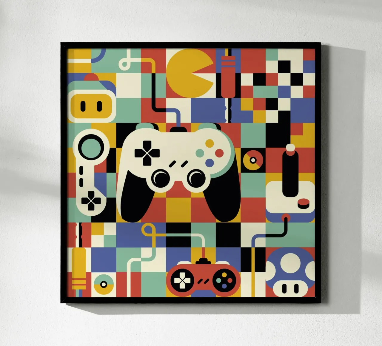 Arte del giocatore Design d'epoca poster con telaio in legno da Tobe Fonseca