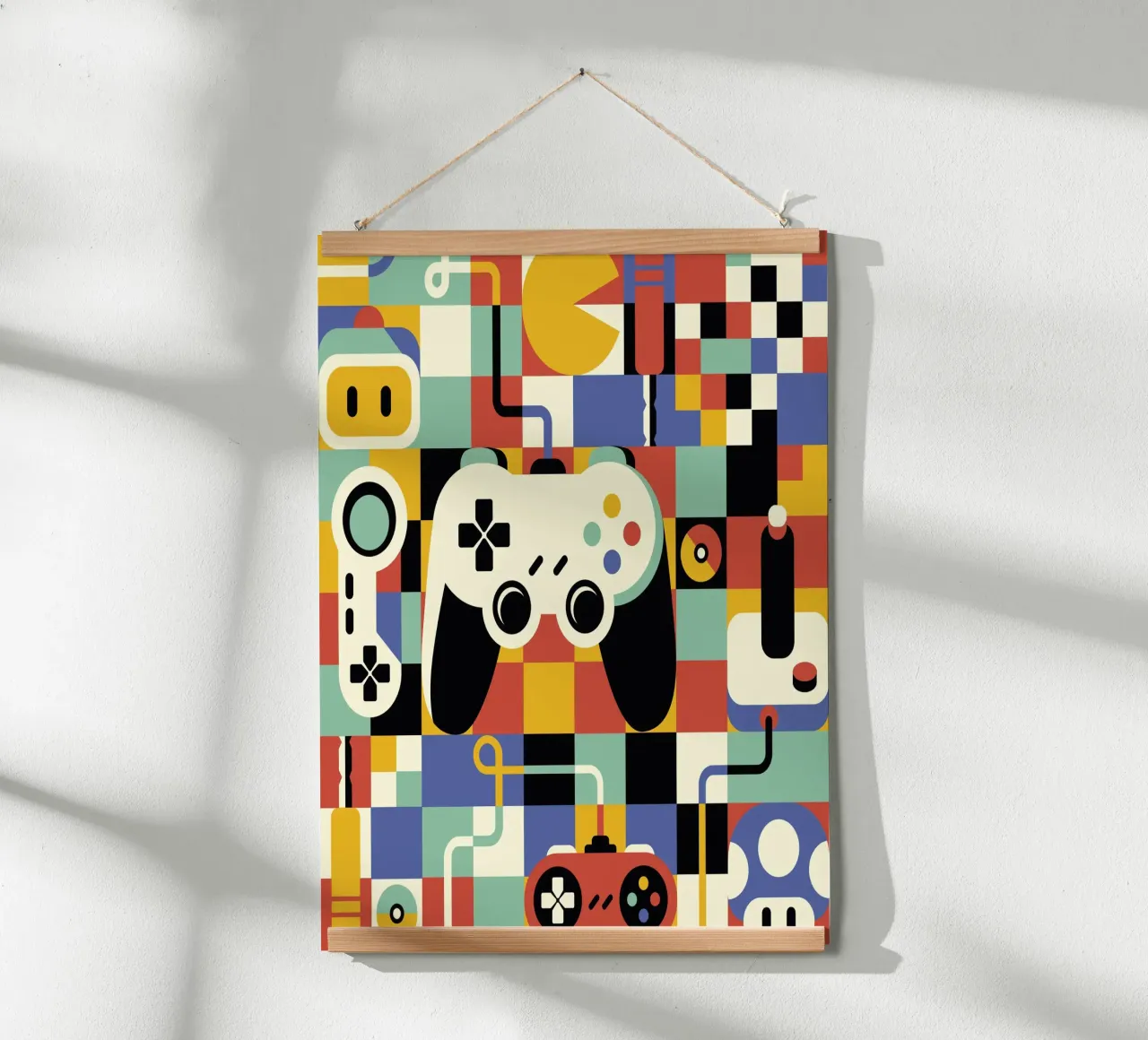 Arte del giocatore Design d'epoca poster con telaio in legno da Tobe Fonseca