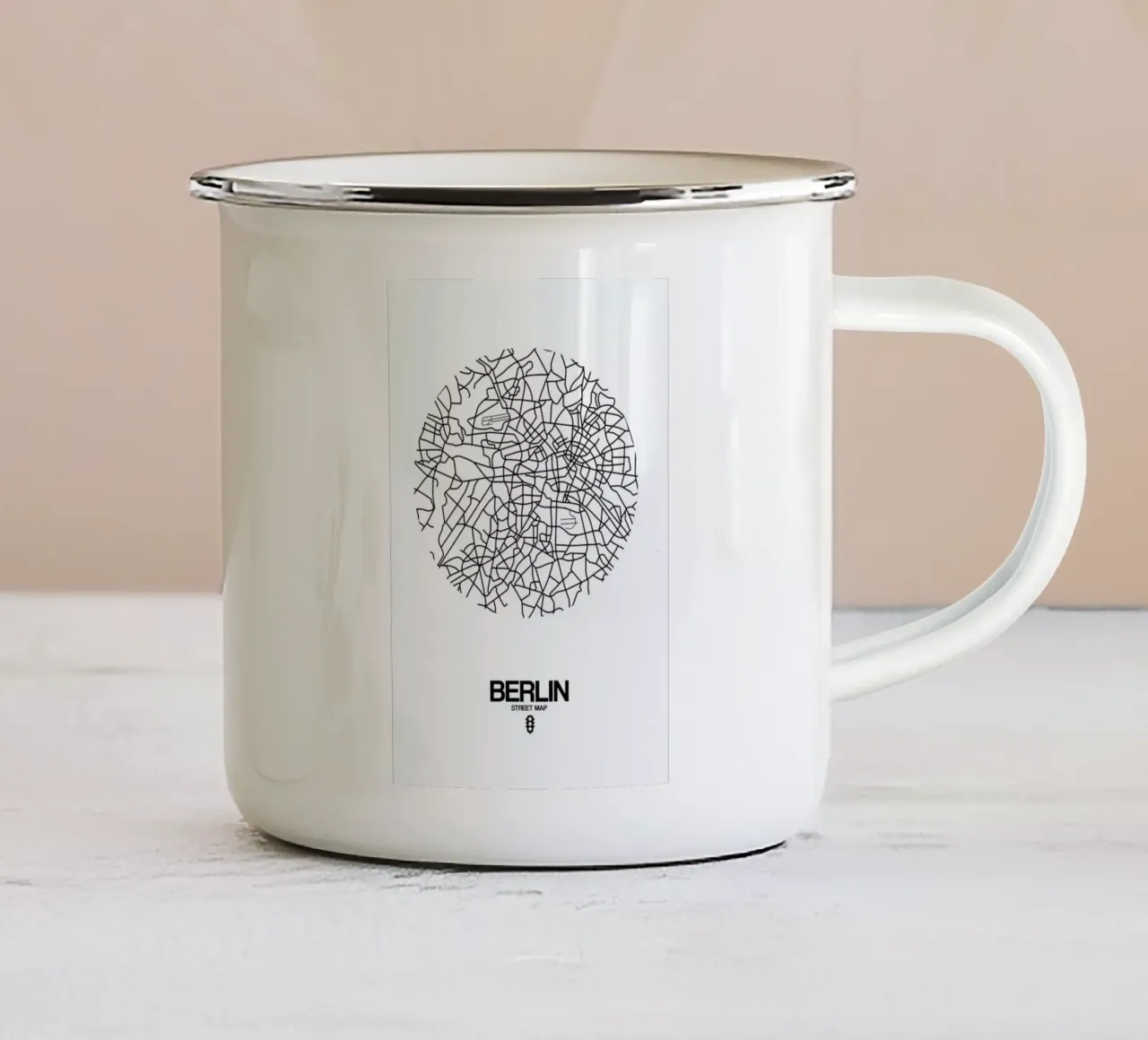 Berlin Street Map tazza in smalto da Naxart