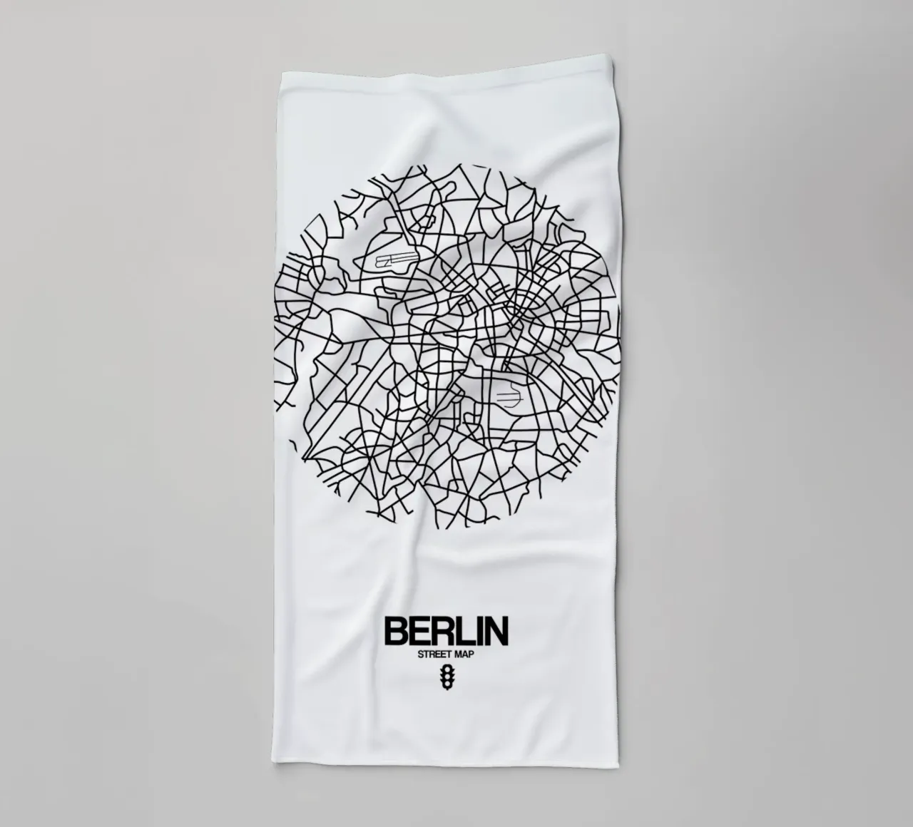 Berlin Street Map towel by Naxart