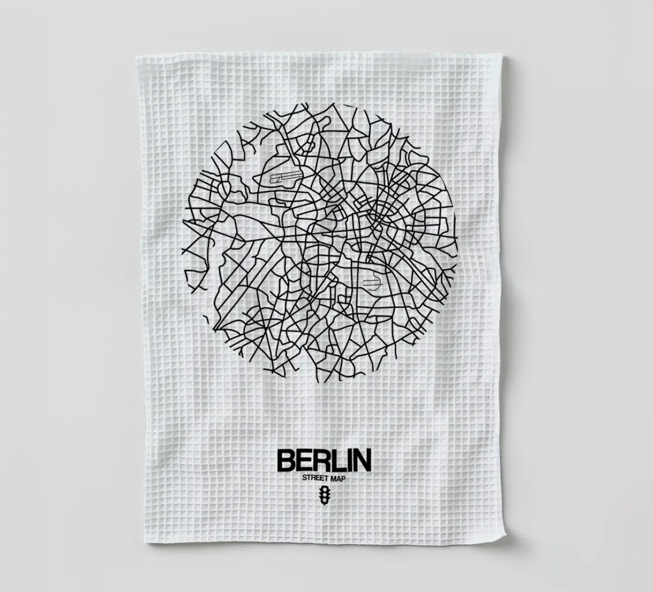 Berlin Street Map tea towel by Naxart