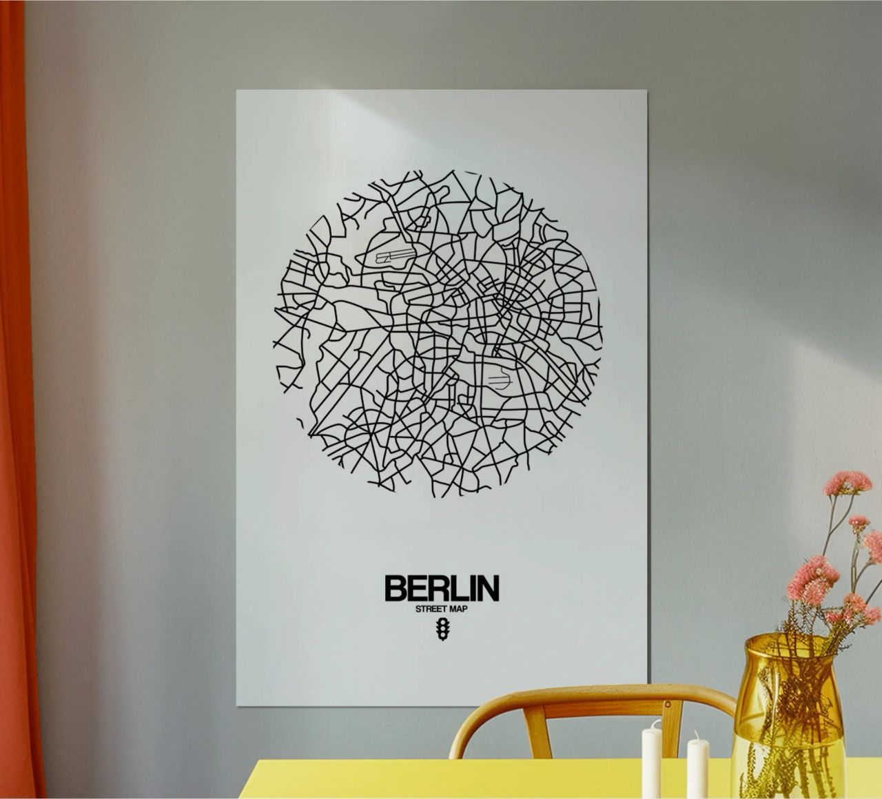 Berlin Street Map Poster von Naxart