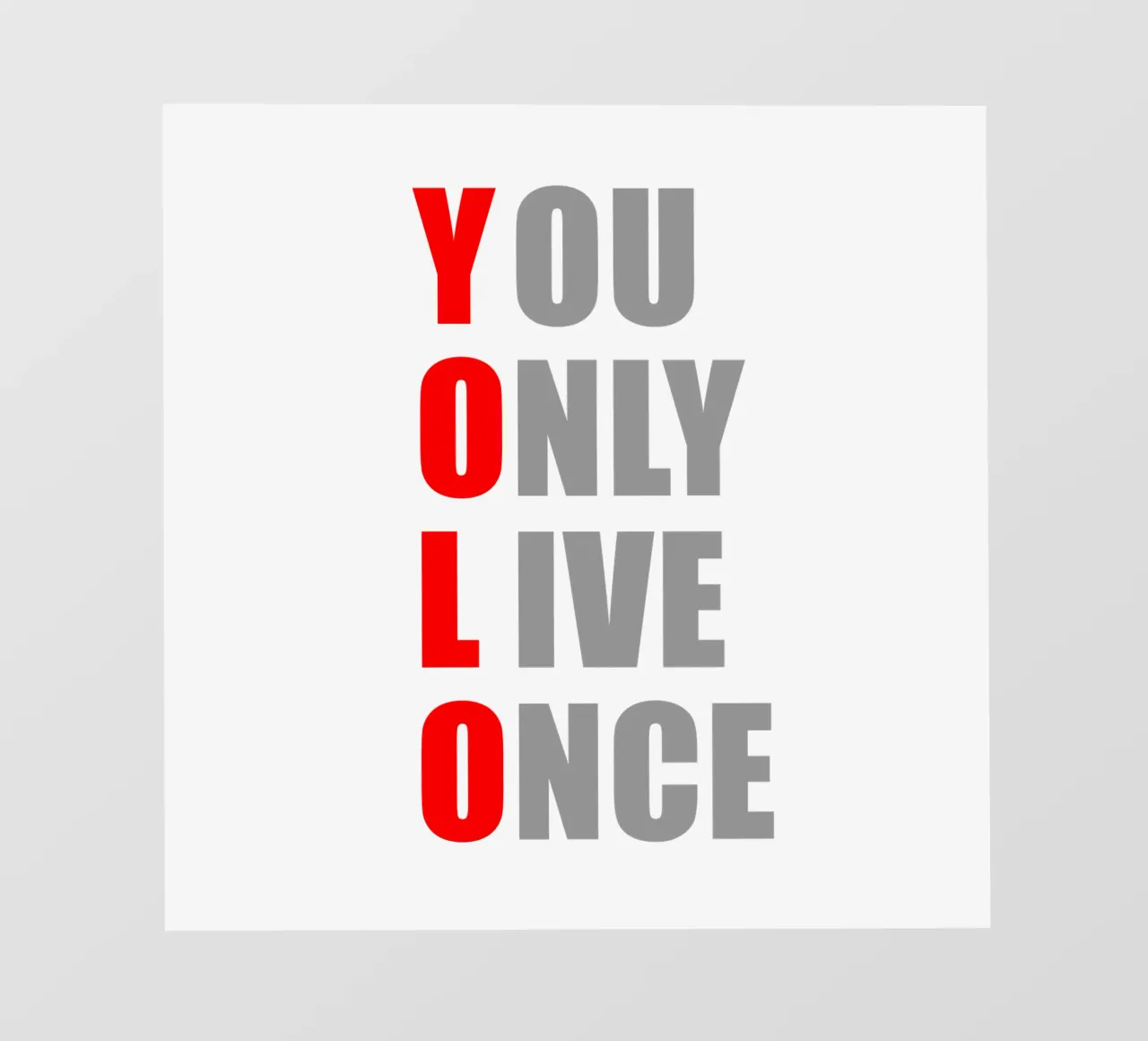 YOLO | You Only Live Once | Design per camicia telo in pvc da Autofocus