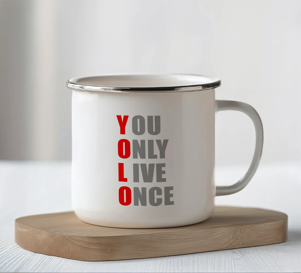 YOLO | Sólo se vive una vez | Diseño de camisetas taza de esmalte de Autofocus