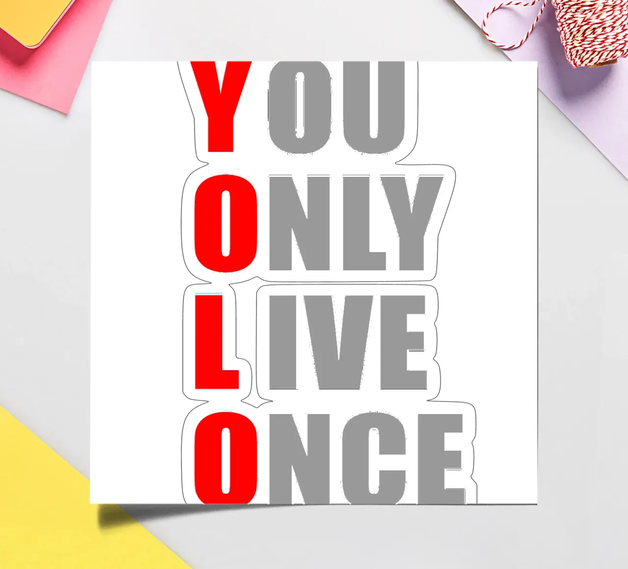 YOLO | You Only Live Once | Design per camicia foglio adesivo da Autofocus