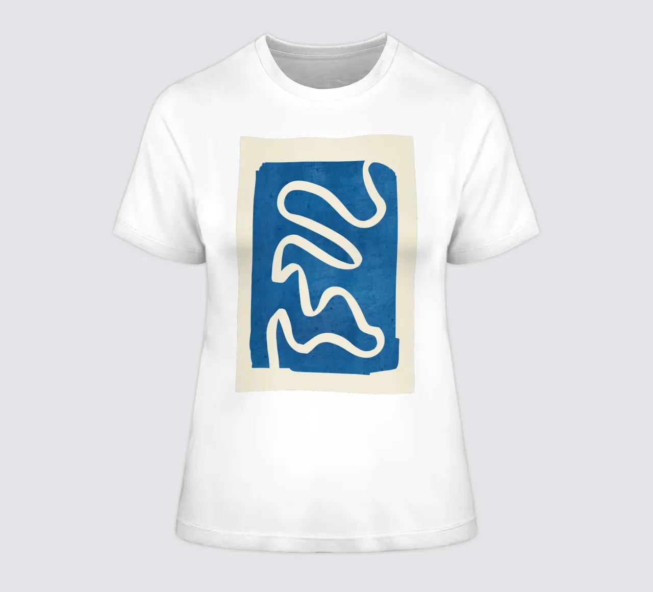 abstract minimal 31 Blue women's fitted t-shirt by ThingDesign