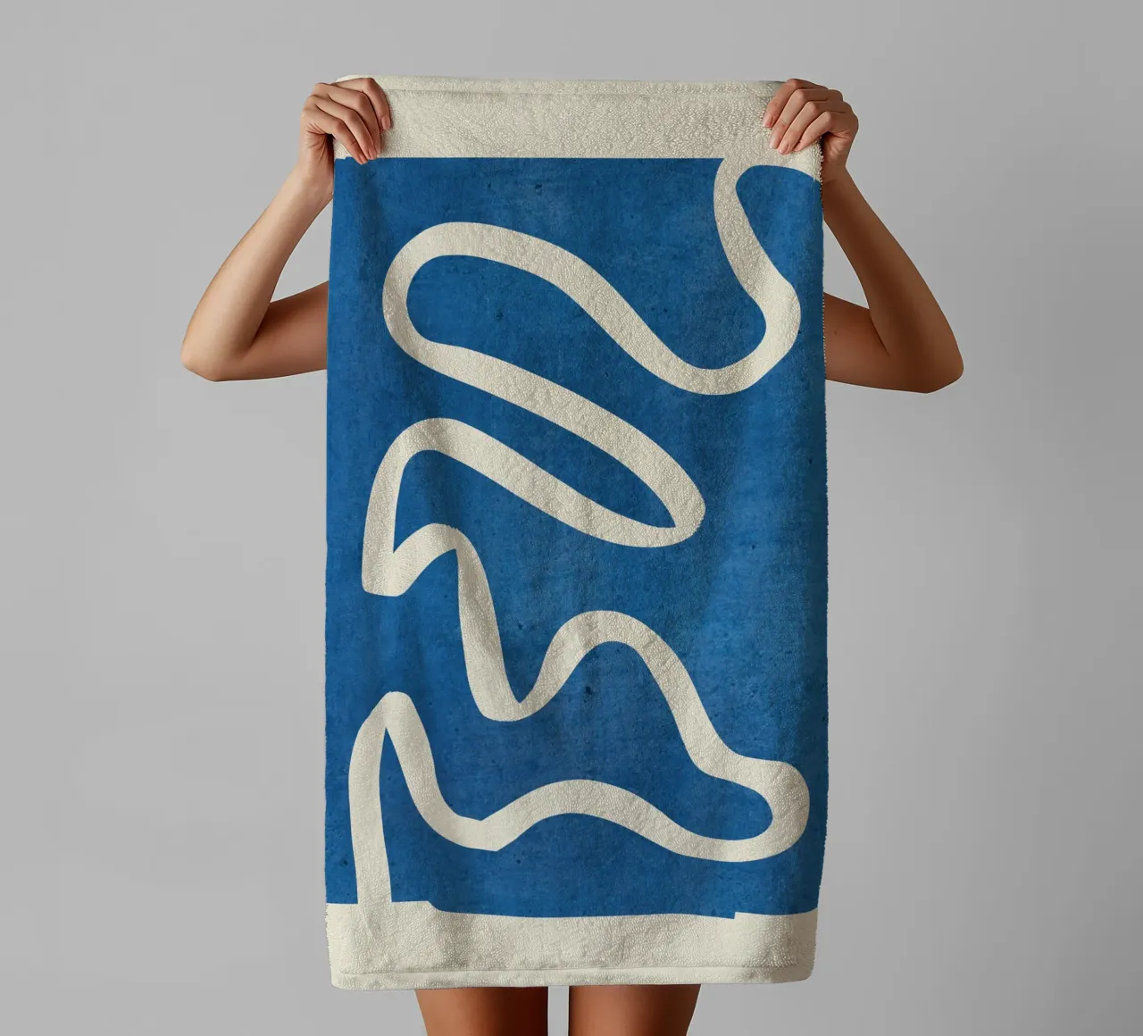 abstract minimal 31 Blue towel by ThingDesign