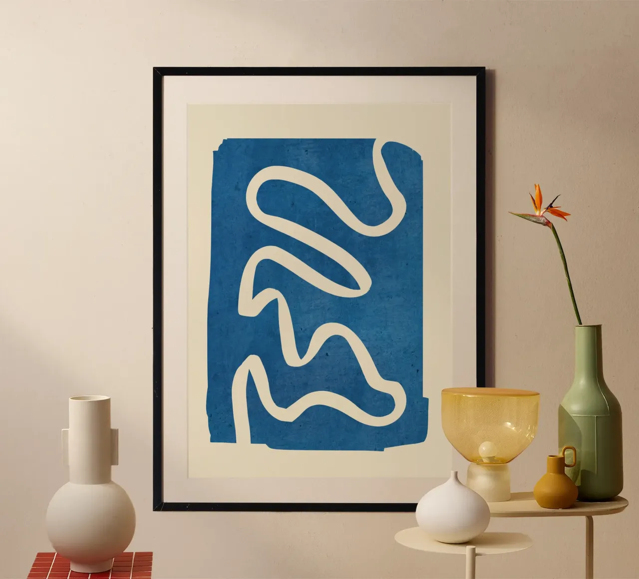 abstracto minimal 31 Azul poster de ThingDesign