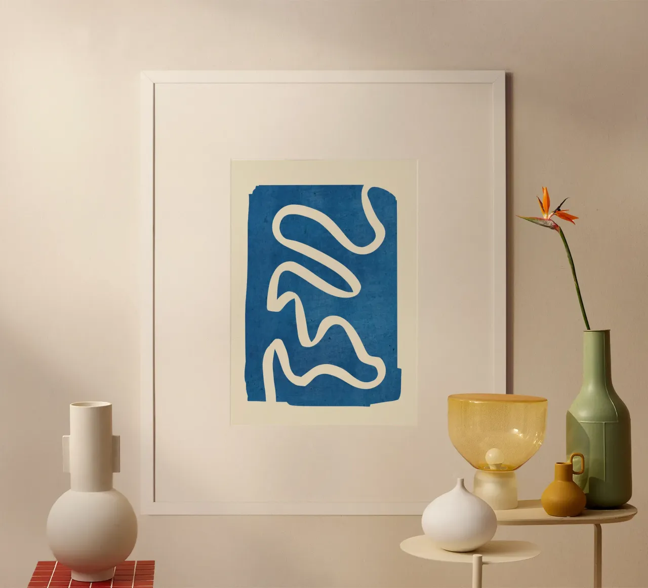 abstracto minimal 31 Azul poster de ThingDesign