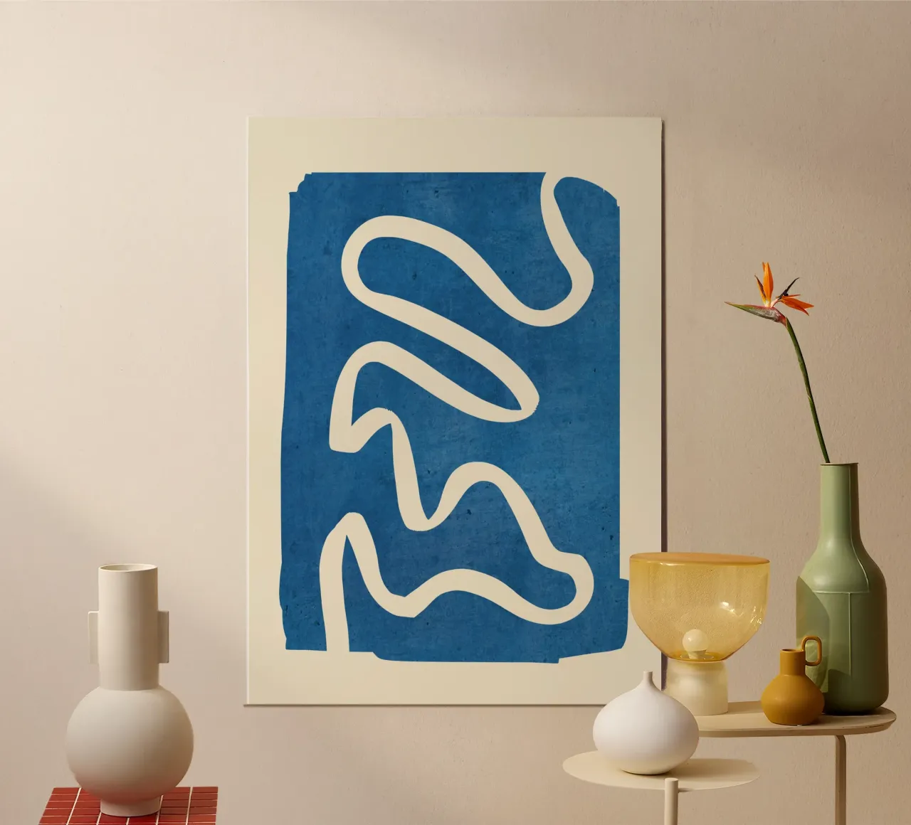 abstracto minimal 31 Azul poster de ThingDesign