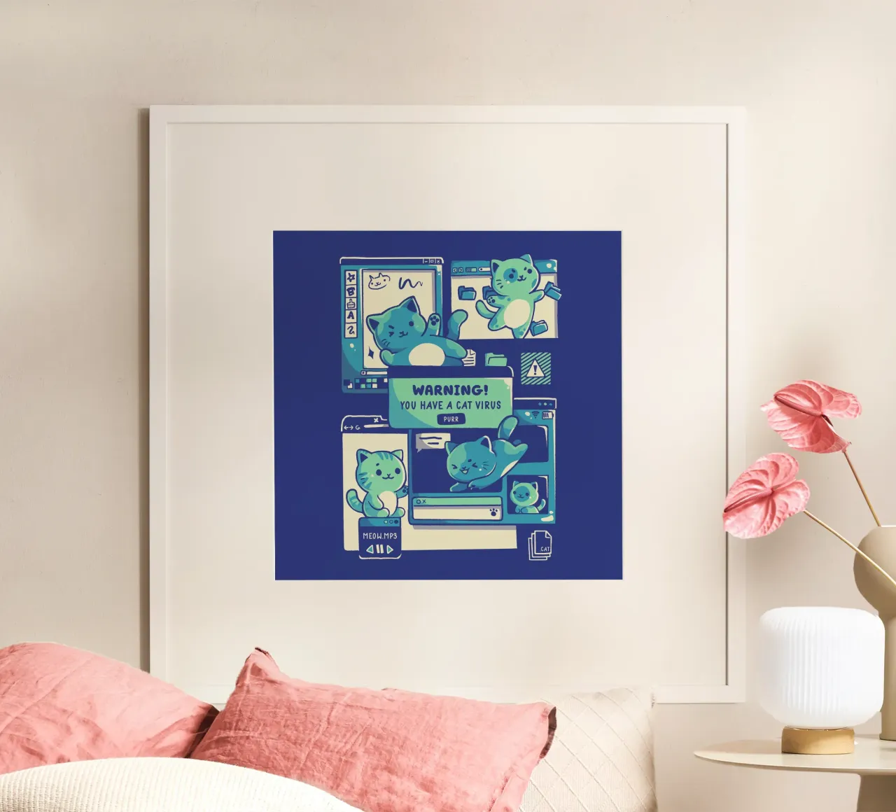 Katze Virus Lustiges Kätzchen Poster von Tobe Fonseca