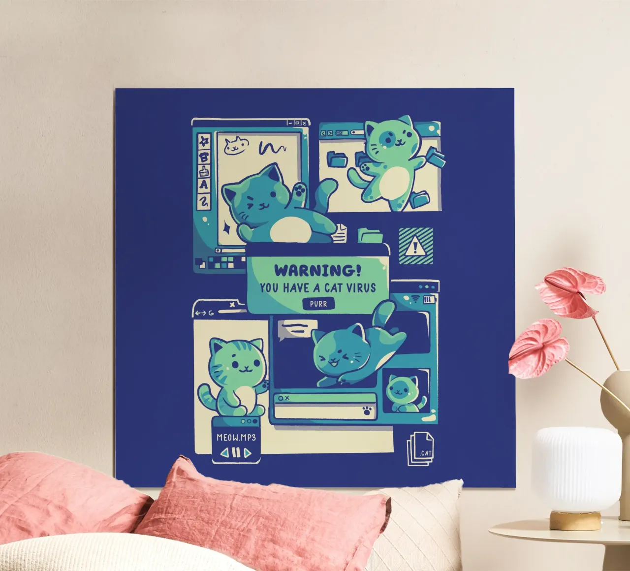 Katze Virus Lustiges Kätzchen Poster von Tobe Fonseca