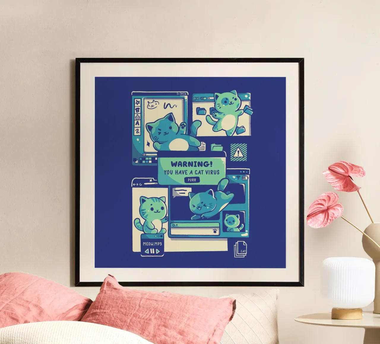 Katze Virus Lustiges Kätzchen Poster von Tobe Fonseca