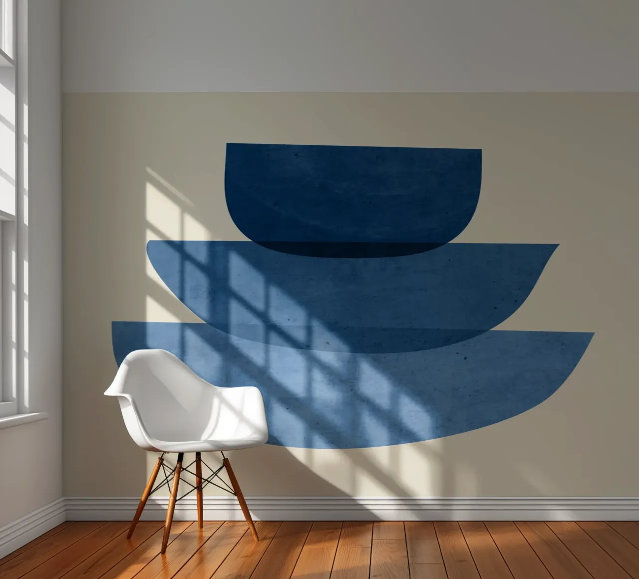 Formes abstraites 37 Bleu papier peint photo de ThingDesign