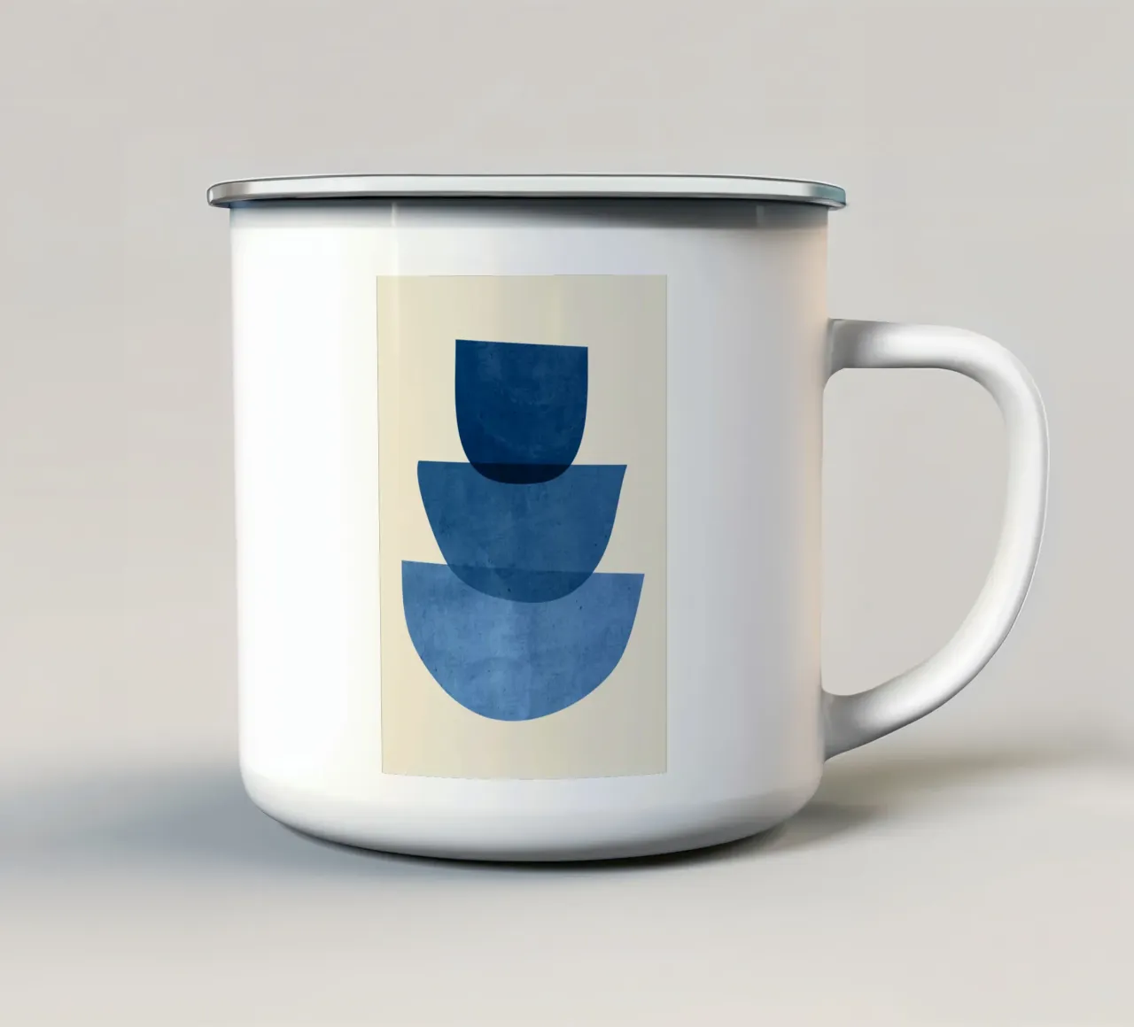 Forme astratte 37 Blu tazza in smalto da ThingDesign