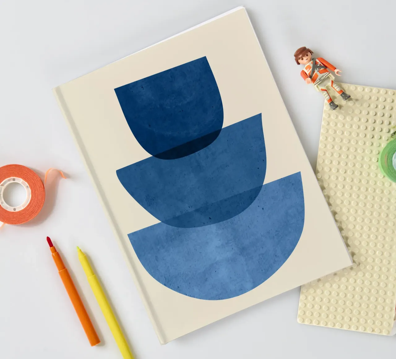 Abstract Shapes 37 Blue notebook by ThingDesign
