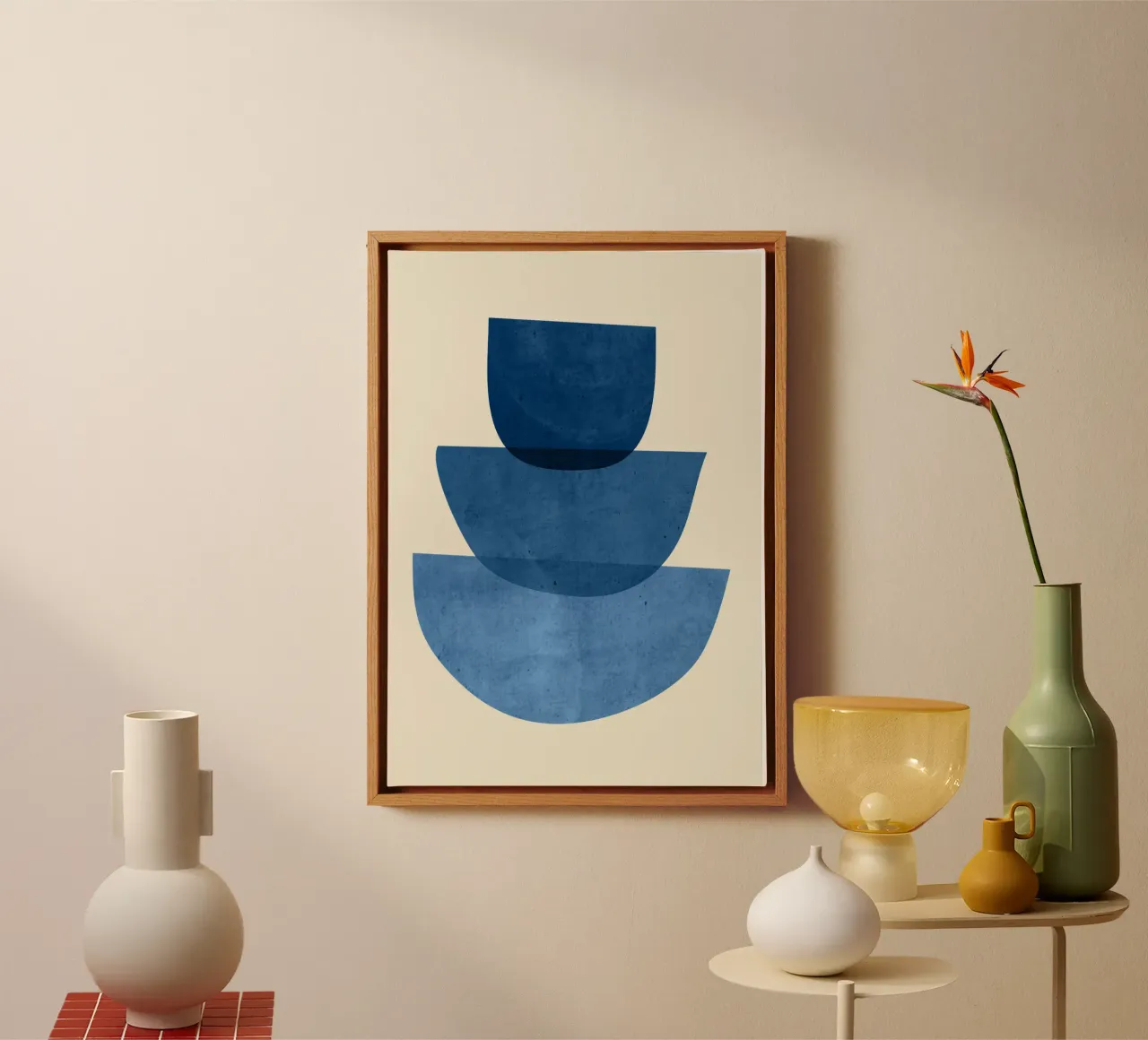 Abstract Shapes 37 Blue canvas by ThingDesign