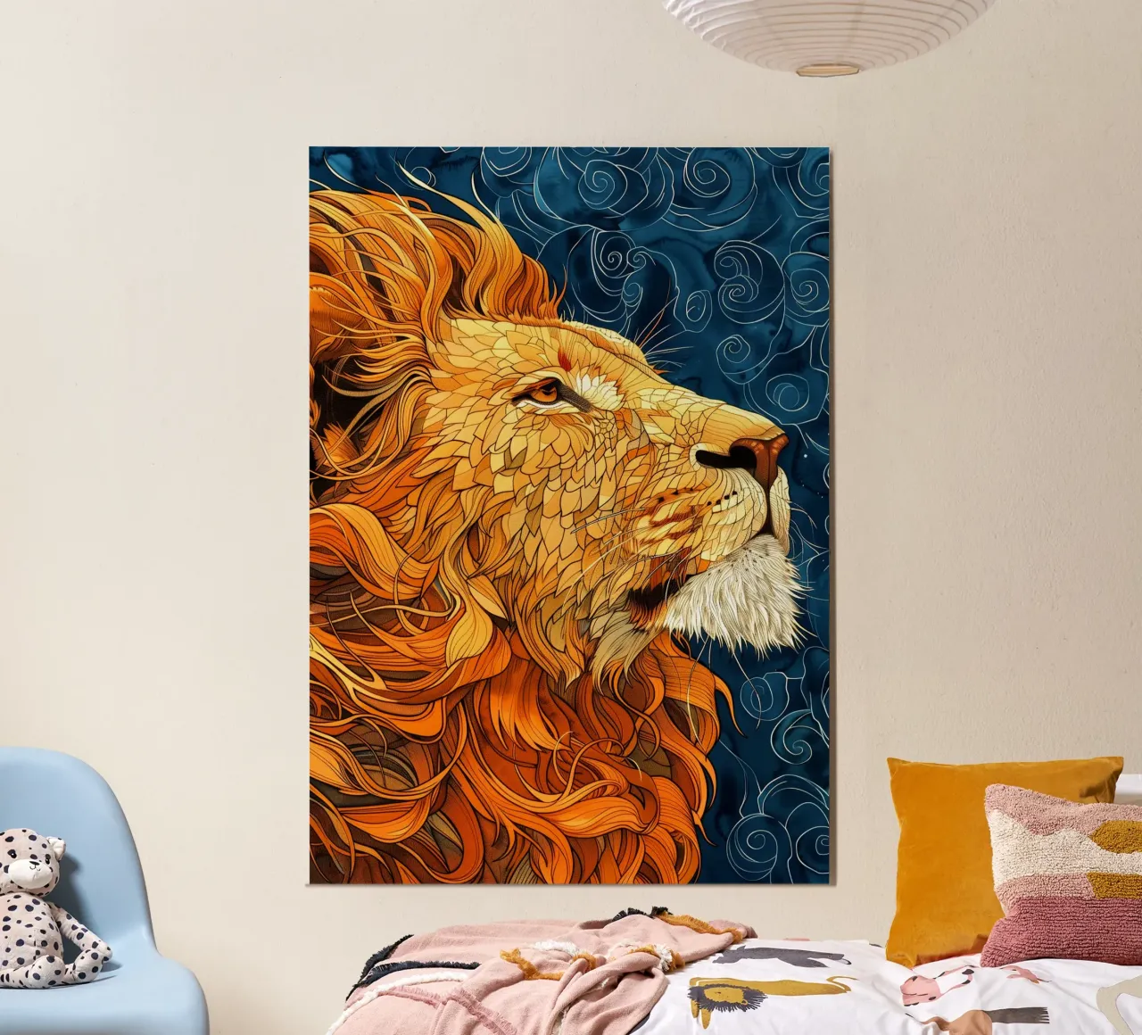 leone ad acquerello poster con telaio in plastica da Justyna Jaszke JBJart