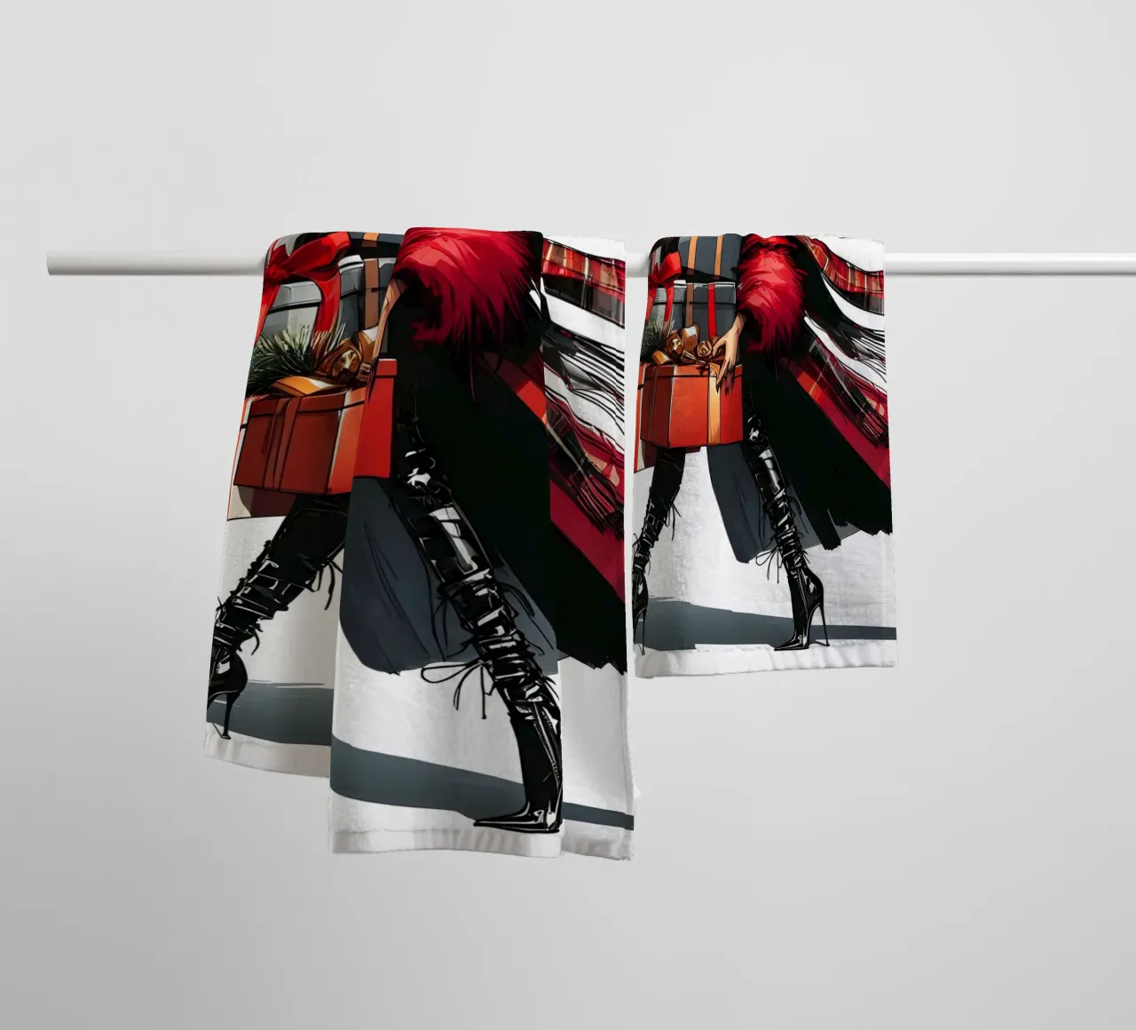 CHRISTMAS ALL WRAPPED UP towel by ARTOMATIC