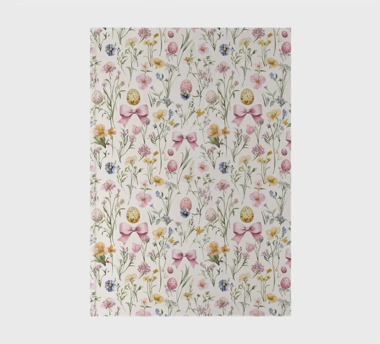 Vintage Botanical Pink Bows Easter Eggs Spring Boho Chic notebook by Gentle Echoes Art