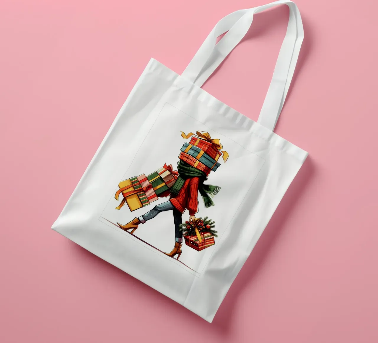 WEIHNACHTSGESCHENK VERPACKT Jutebeutel von ARTOMATIC