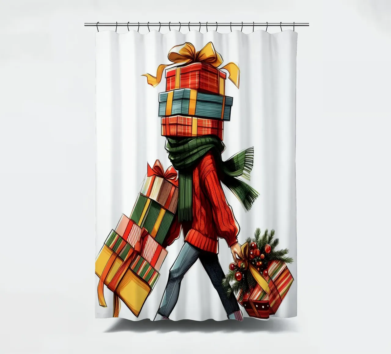 WEIHNACHTSGESCHENK VERPACKT Duschvorhang von ARTOMATIC